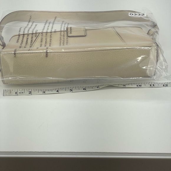 Vintage Y2K Small Neutral Leather Shoulder Purse - Picture 10 of 11